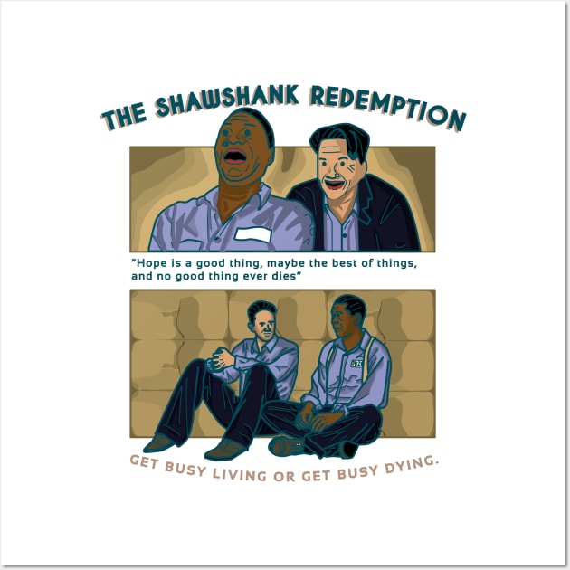 The Shawshank Redemption friendship of Andy and Red Quote Movie Wall Art by salwithquote